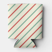 Rafraîchisseur Pour Canette Sucre de canne de Noël rétro rayures rouge vert (Devant)