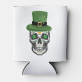 Rafraîchisseur Pour Canette Sugar Skull St Patrick Day Leprechaun Shamrock (Devant)