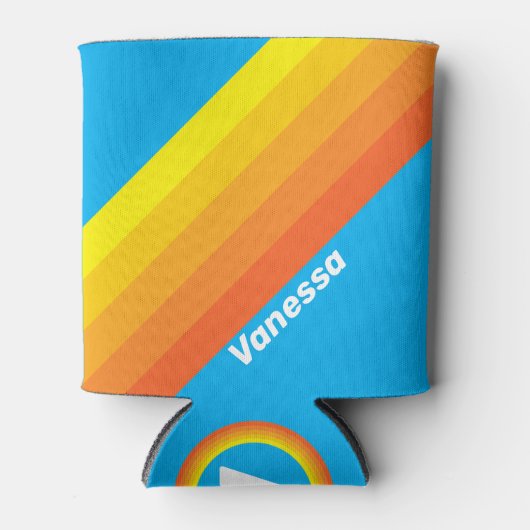 Rafraîchisseur Pour Canette Sunburst Sea Stripes with Name (Devant)