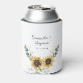 Rafraîchisseur Pour Canette Sunflower Eucalyptus Floral Script Mariage Favoris (Can Dos)