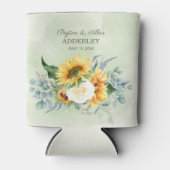 Rafraîchisseur Pour Canette Sunflowers Eucalyptus Feuilles Réception de mariag (Devant)