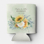 Rafraîchisseur Pour Canette Sunflowers Eucalyptus Feuilles Réception de mariag (Dos)