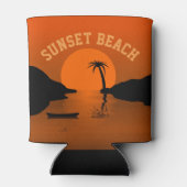 Rafraîchisseur Pour Canette Sunset Beach Art Tropical Orange (Dos)
