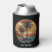 Rafraîchisseur Pour Canette Sunset Beach Palm Tree Vacances été sur mesure (Can devant)
