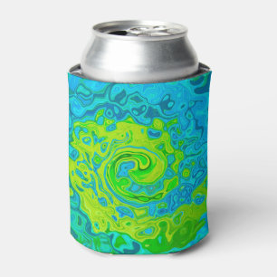 Rafraîchisseur Pour Canette Super Chartreuse et Aquamarine Liquide Swirl