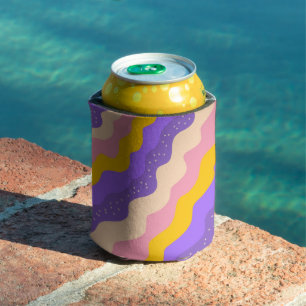 Rafraîchisseur Pour Canette Super  de rayure céleste jaune violet Abstraite