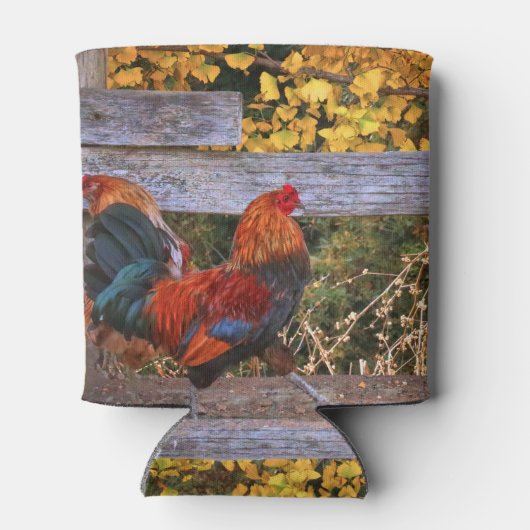 Rafraîchisseur Pour Canette Super mignon ferme coq et clôture (Dos)