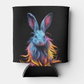 Rafraîchisseur Pour Canette Superbe Lapin Bleu en feu (Devant)