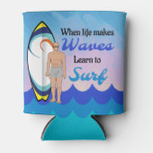 Rafraîchisseur Pour Canette Surboard Ocean Waves Blue Motivational Quote (Devant)