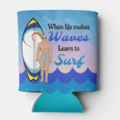 Rafraîchisseur Pour Canette Surboard Ocean Waves Blue Motivational Quote (Dos)