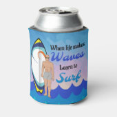 Rafraîchisseur Pour Canette Surboard Ocean Waves Blue Motivational Quote (Can Dos)
