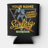 Rafraîchisseur Pour Canette Surf personnalisé Skeleton Ride Waves Surfer (Devant)
