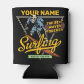 Rafraîchisseur Pour Canette Surf personnalisé Skeleton Ride Waves Surfer (Dos)