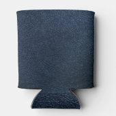 Rafraîchisseur Pour Canette Surface de texture en cuir bleu foncé (Dos)