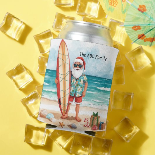 Rafraîchisseur Pour Canette Surfing Christmas in July with SANTA CLAUS (Été in situ)