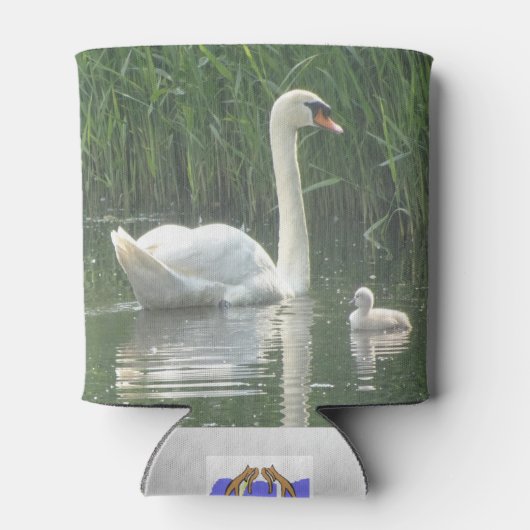 Rafraîchisseur Pour Canette Swan père avec bébé peut refroidir (Dos)