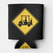 Rafraîchisseur Pour Canette Symbole de prudence du panier de golf (Devant)