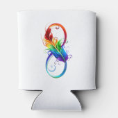 Rafraîchisseur Pour Canette Symbole d'infini avec plume arc-en-ciel (Dos)