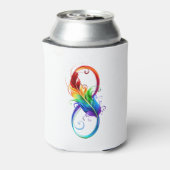 Rafraîchisseur Pour Canette Symbole d'infini avec plume arc-en-ciel (Can Dos)