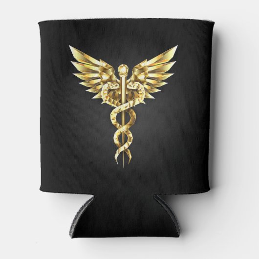 Rafraîchisseur Pour Canette Symbole Polygonal Or Caduceus (Devant)