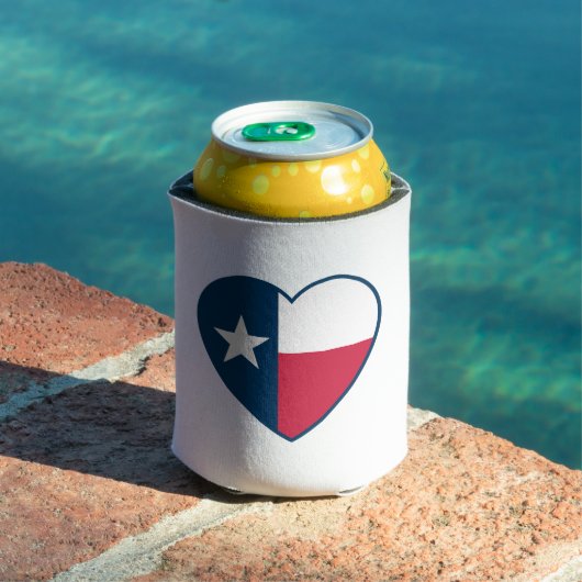 Rafraîchisseur Pour Canette Symboles du Texas, Drapeau du Texas, Cœur (Piscine in situ)