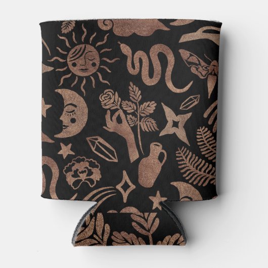 Rafraîchisseur Pour Canette Symboles mystiques : serpent, soleil, lune. (Devant)