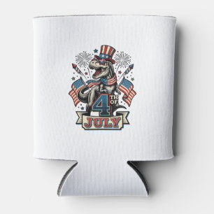 Rafraîchisseur Pour Canette T-Rex patriotique conception de chemise vintage 4