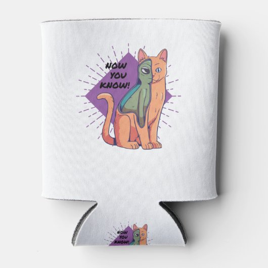 Rafraîchisseur Pour Canette T-shirt Alien Design chat classique (Devant)