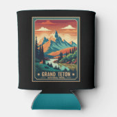 Rafraîchisseur Pour Canette T-shirt de randonnée Retro Grand Teton (Dos)
