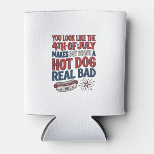 Rafraîchisseur Pour Canette T-shirt drôle patriotique hot dog 4 juillet Design