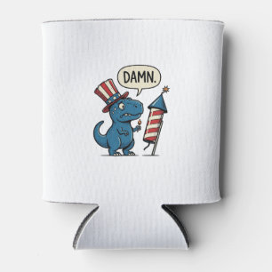 Rafraîchisseur Pour Canette T-shirt drôle patriotique T-Rex feu d'artifice Des