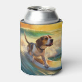 Rafraîchisseur Pour Canette Tableau de surf de plage beagle (Can devant)