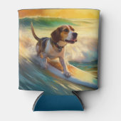 Rafraîchisseur Pour Canette Tableau de surf de plage beagle (Devant)