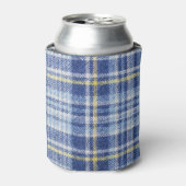 Rafraîchisseur Pour Canette Tartan jaune bleu : Plaid tendance (Can devant)
