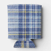 Rafraîchisseur Pour Canette Tartan jaune bleu : Plaid tendance (Dos)