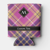 Rafraîchisseur Pour Canette Tartan rose, or et bleu (Devant)