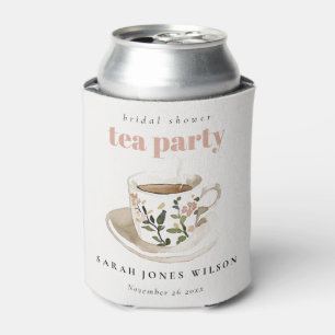 Rafraîchisseur Pour Canette Tasse de thé florale chic pour la fête de thé de S