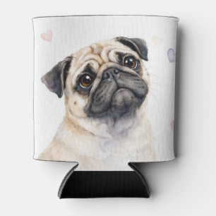 Rafraîchisseur Pour Canette Tasse pour Carlin et coeurs Koozie mignon