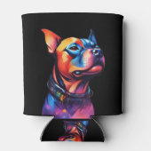 Rafraîchisseur Pour Canette Taureau coloré Terrier Conception Cyberpunk, (Dos)