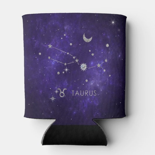 Rafraîchisseur Pour Canette Taurus pourpre zodiaque | Horoscope d'astrologie c (Dos)