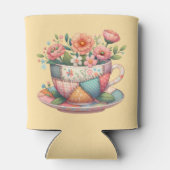 Rafraîchisseur Pour Canette Teacup Patchwork avec Fleurs Whimsical (Dos)