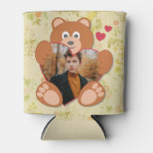 Rafraîchisseur Pour Canette Teddy Bear Holding Heart Photo Saint-Valentin (Devant)