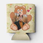 Rafraîchisseur Pour Canette Teddy Bear Holding Heart Photo Saint-Valentin (Dos)