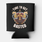 Rafraîchisseur Pour Canette Temps To Get Basted Funny Beer Thanksgiving Turkey (Devant)