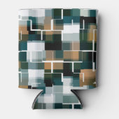 Rafraîchisseur Pour Canette Tendance Turquoise Brown noir blanc plaid (Devant)