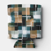 Rafraîchisseur Pour Canette Tendance Turquoise Brown noir blanc plaid (Dos)