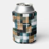 Rafraîchisseur Pour Canette Tendance Turquoise Brown noir blanc plaid (Can Dos)