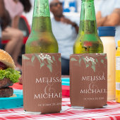 Rafraîchisseur Pour Canette Terracotta Verdure Script Mariage personnalisé