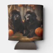 Rafraîchisseur Pour Canette Terre-Neuve Chiot Automne Citrouille de plaisir (Dos)