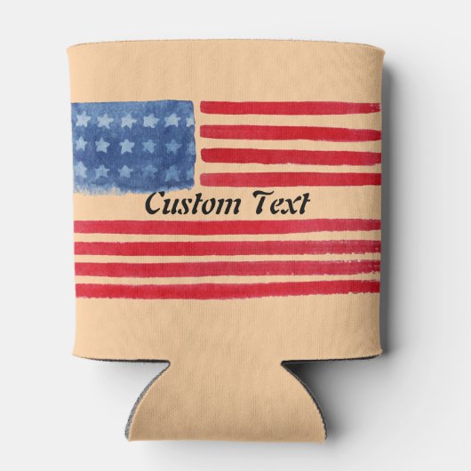 Rafraîchisseur Pour Canette Texte personnalisé Le drapeau américain peut refro (Dos)